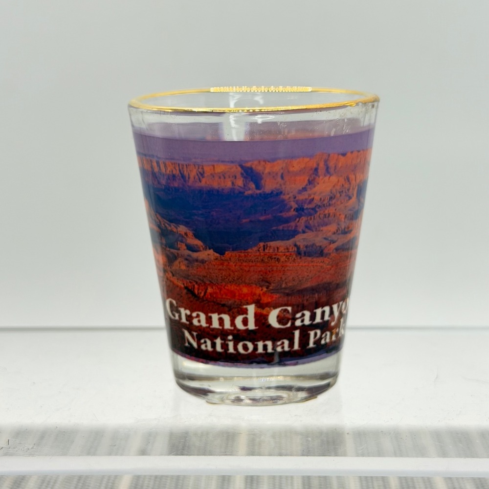 Grand Canyon National Park Shot Glass Gold‎ Rim Scenic AZ Souvenir Collectible